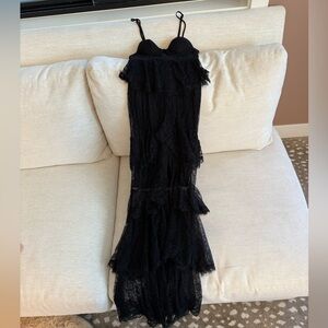 MAJORELLE Black Dress with Lace Detail